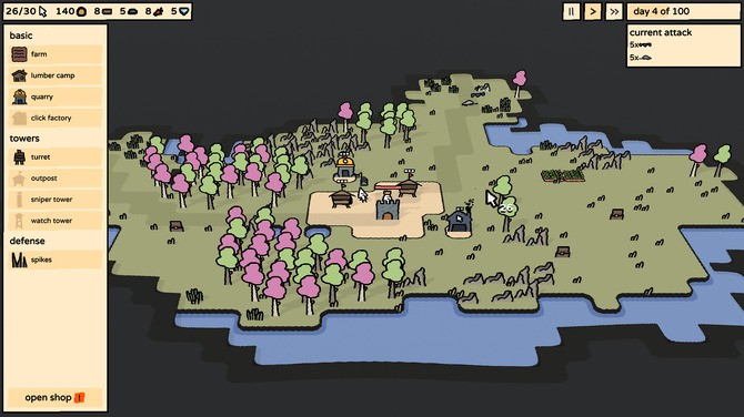 《Clickyland》登陆Steam 塔防生存村庄建造